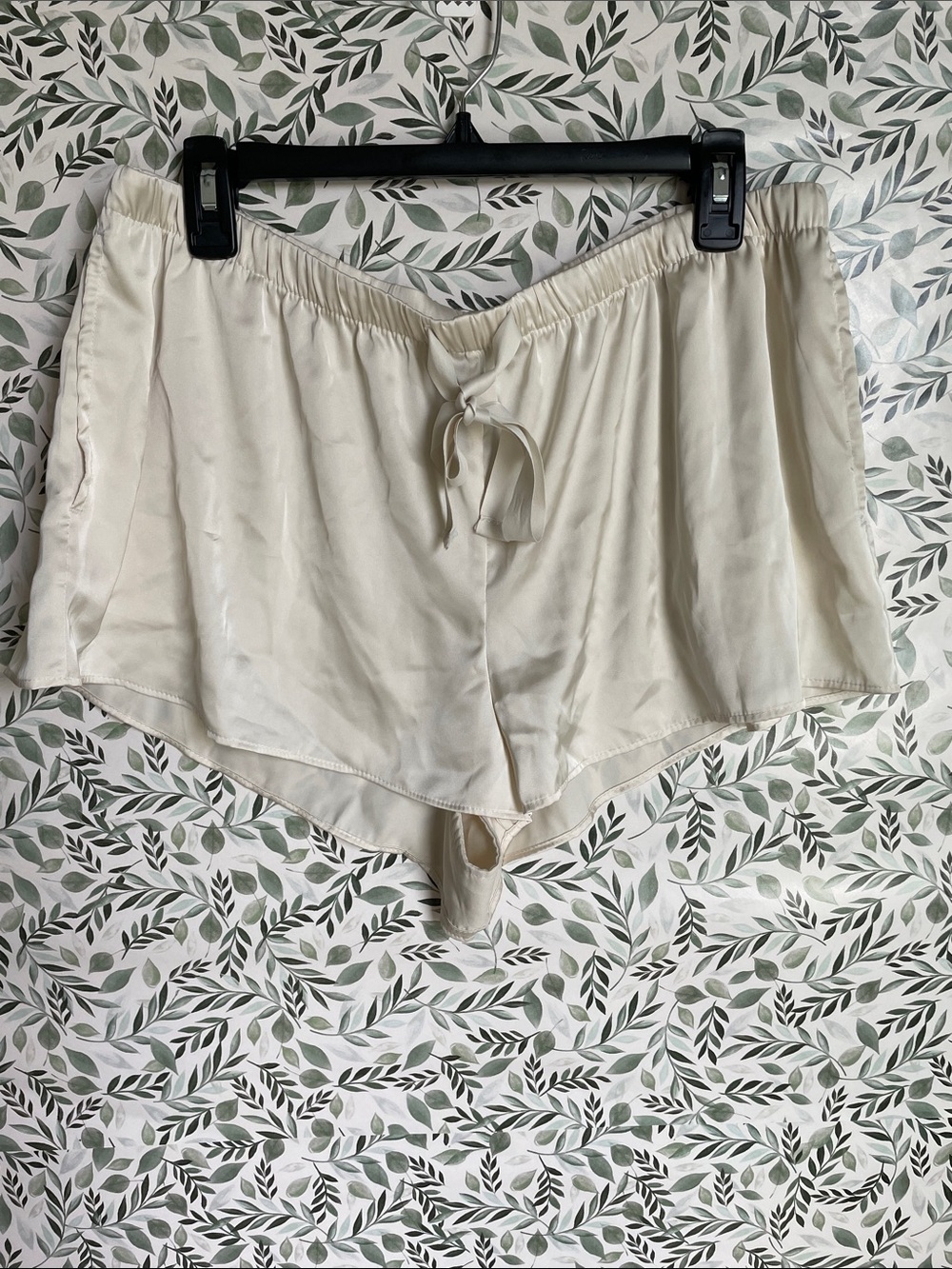 Auden Cream Satin-Look Drawstring Sleep Shorts